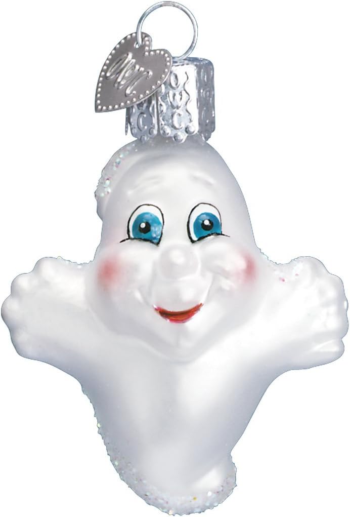 Ornaments - Old World Christmas Ornaments: Halloween Decorations Glass Blown Ornaments for Christmas Tree, Miniature Ghost