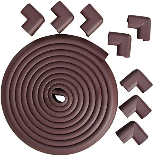 Leewin Baby Safety Protectors &amp; Furniture Bumpers Thick Anti-Collision Cushion Set 15ft Edge and 8 TAPED Corner Guards