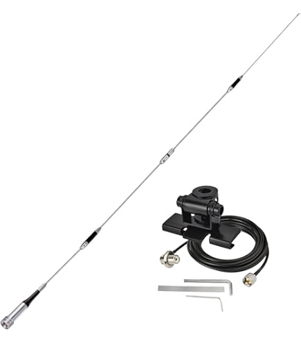 Bingfu Heavy Duty Antenna Spring Mount With 16.4ft RG58 Cable - SO239 To PL259 For CB/Ham Radio On Trucks, UTV, ATV