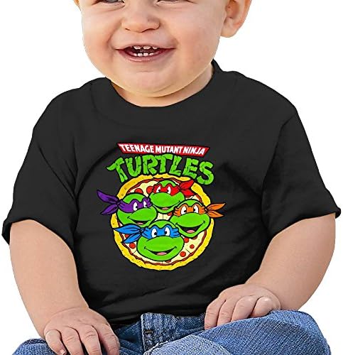 HZERUI Infants &amp;Toddlers Baby's TMNT Pizza Party T-Shirt Black 12 Months For 6-24 Months.