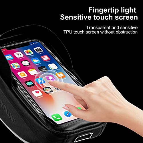 omitium-Bicicleta-Manillar-Bolsa-Impermeable-Soporte-para-telefono-movil-para-Manillar-Marco-Sillin-de-Bicicleta-para-iPhone-8-Plus7-PlusGalaxy-S7S6-etc-hasta-55-Pulgadas-Smartphone--Negro