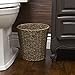 Household Essentials Seagrass Wicker Waste Basket, Handwoven Waste Bin with Metal Frame, Perfect for Bathrooms and Bedrooms,