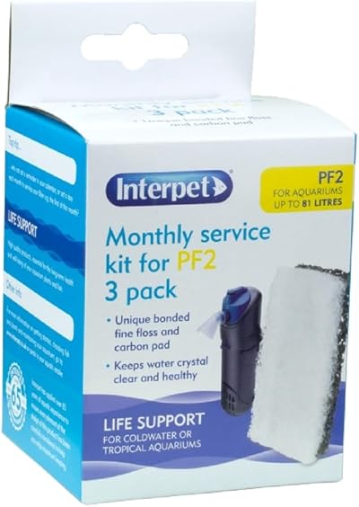 Interpet Monthly Service Kit PF2 Filter Bonded Carbon and Floss Pads (3)