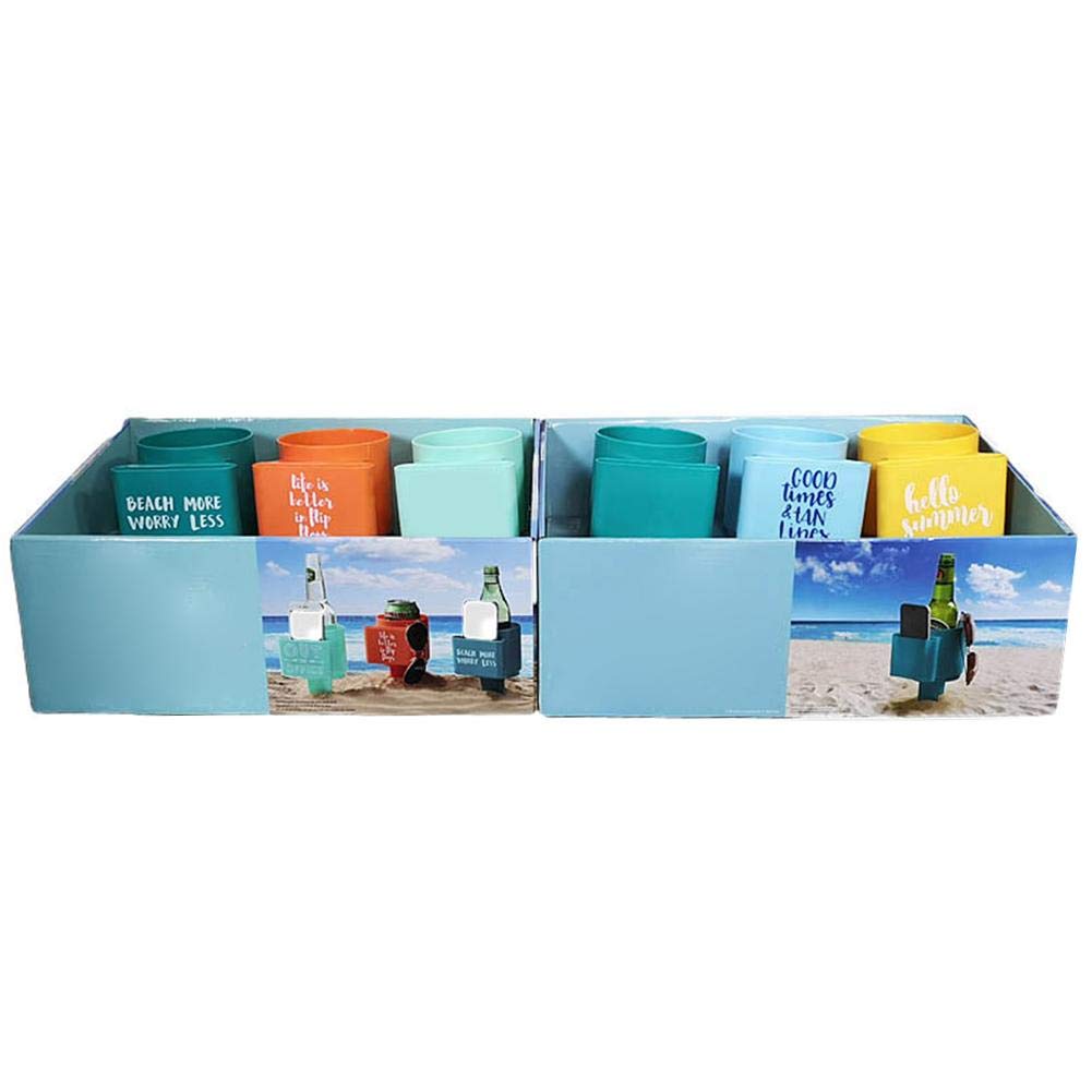 beach cup holder with pocket