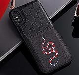 GUCITY iPhone Xs Max Case - New Elegant Luxury PU Leather Classic Style Protect Cover Case Compatible Apple iPhoneXs Max Only(Black Snake)