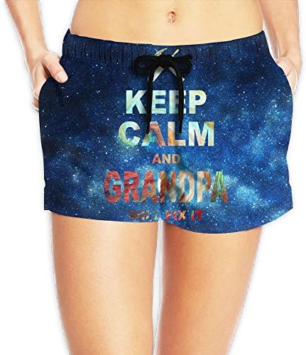Junsung Keep Calm and Grandpa Will Fix It Hot Summer Beach Womens Hot Shorts