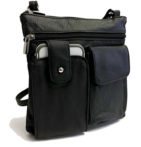 Cowhide Leather Crossbody Mini Purse Organizer Travel Bag - Thumbnail 6