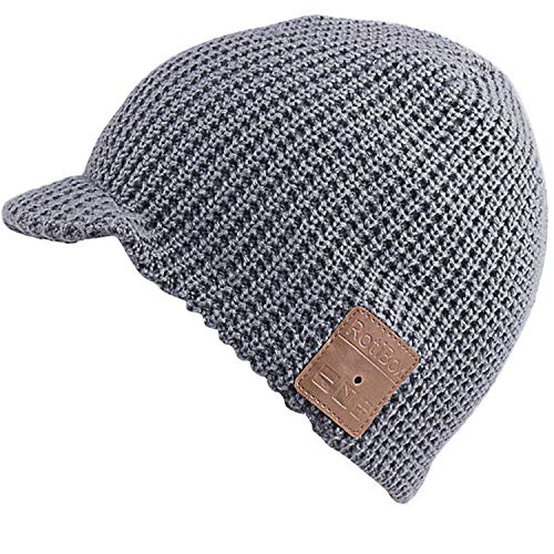 Mydeal Mens Womens Stylish Bluetooth Beanie Hat Cap with Wireless Bluetooth Headphone Headset Earphone Music Audio Hands-free Phone Call for Winter Sports Fitness Gym Exercise Workout Lifestyle - Gray