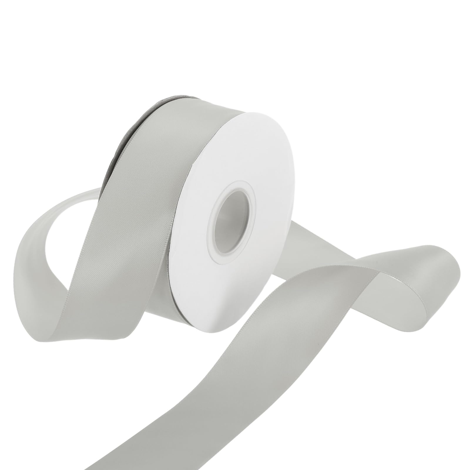 Rebower 38mm Satin Ribbon 23m Thick Double Face Grosgrain Silk Ribbon, [for Gift Wrapping, Hair Bows, Wedding, Cake, Flower] - 25 Yard/75ft/Dark Grey