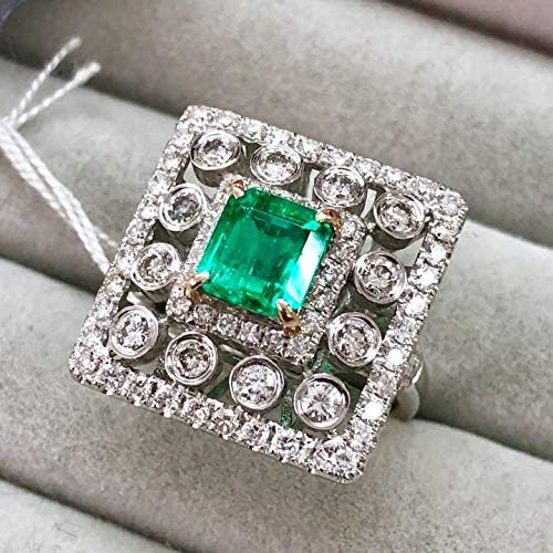 鑑別書付 1 2ct エメラルド 1 3ct ダイヤモンド K18 ホワイトゴールド リング 指輪 5月誕生石