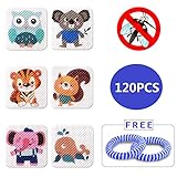 Mosquito Repellent Patch 120 Count , Insect Repellent Resealable Stickers with 2 Bracelet - Non-Toxic, Nature Citronella, Lemongrass and Eucalyptus, Up To 24 Hour of Protection, Apply To Skin and Clot