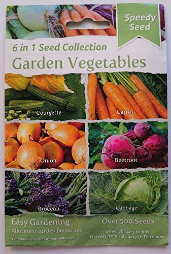 Speedy Seed 6 in 1 Seed Collection Range for Easy Gardening (Garden Vegetables)