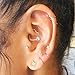 OUFER Body Piercing Jewelry 16 Gauge Clear Heart CZ Left Closure Daith Cartilage Earring Heart Tragus Earrings Piercing (Rose Gold Clear)