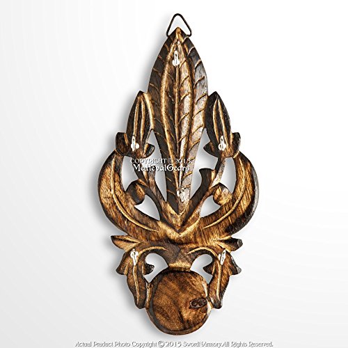 Medieval Gears Brand Wooden Burnt Medieval Style Fleur de Lis
