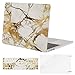 MOSISO Compatible with MacBook Pro 13 inch Case 2019 2018 2017 2016 Release A2159 A1989 A1706 A1708, Plastic Pattern Hard Shell Case & Keyboard Cover Skin & Screen Protector, White Gold Marble