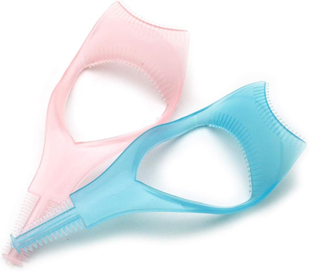 Hometu 3in1 Mascara Applicator Guide Tool Eyelash Brush Curler Lash Comb Toiletry 2PC(Ramdon Color)