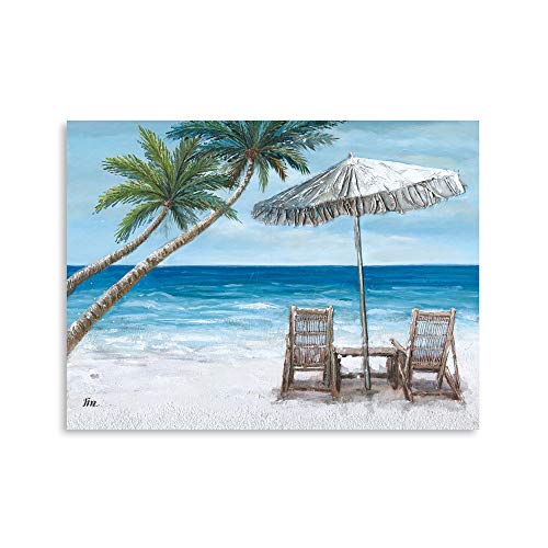 B BLINGBLING Tropical Beach Canvas Wall Art Large Coastal Palm Tree
