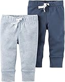 Carter's Baby Boys' 2-Pack Striped Pants Navy/Light Blue 12m