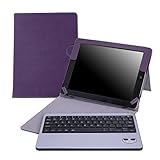 HDE iPad 2 Keyboard Case Wireless Bluetooth Leather Folio Cover Folding Stand for Apple iPad 2 3 4 (Purple)