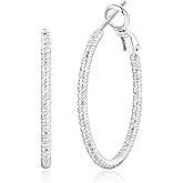 OOOPEL Gold Hoops Earrings for Women, 14k Real Gold Plated Big Earring Hoops Lightweight Earrings Hypoallergenic Large Sterling Silver Hoop Earring for Women 30MM 40MM 50MM 60MM