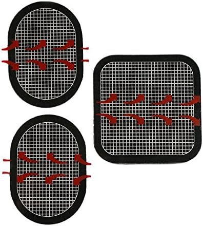 Replacement Gel Pads for All Abdominal Belts,Muscle Training System Gel Pads(black-1 set of 3pcs)