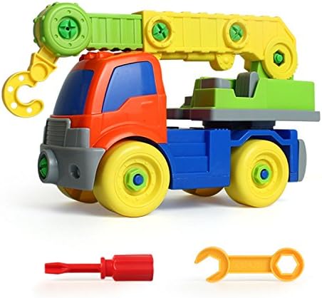 BigSmyo Baby Push and Go Friction Powered Car Toys for Children Boys Girls Kids Gift Crane Construction Vehicle (Self-Assembly to enrich The DIY Hands-on Ability of Children) Incidental Tools