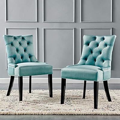 Modway Regent Tufted Performance Velvet Dining Side Chairs - Set of 2, Mint 51ACER4pL4L