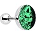 Body Candy Stainless Steel Katrina Sugar Skull Glow in the Dark Cartilage Earring 16 Gauge 1/4