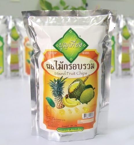 Boontiang Mixed Fruit Chips, 100% Natural, Healthy Snack Low Fat, 100g.