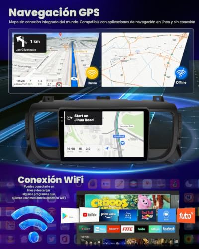 4+64G Car Radio for Citroën Jumpy 3/Peugeot Expert/Toyota Proace 2016-2021 with Carpla Android Auto - Radio Support WiFi GPS Steering Wheel Control + Reverse Camera