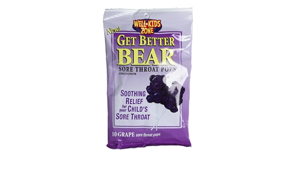 Amazon Com Get Better Bear Sore Throat Pops Grape Flavor 6 Pack 60 Count Pack Of 2 Health Household