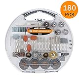 Rotary Tool Accessories Kit, Meterk 180pcs Grinding Polishing Drilling Kits, 1/8