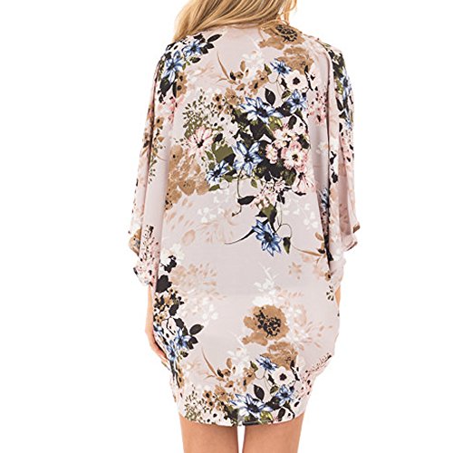 XOWRTE Cardigan for Women Chiffon Long Sleeve Tunic Outerwear Cover Up Blouse Jacket Autumn Shawl Print Kimono Coat