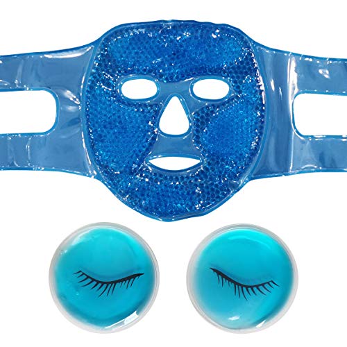 Ice Face Mask For Spa,  Reusable Cooling Face Pack With Gel Beads-Good To Relief Stress, Puffy Swollen, insomnia，Facial Massager Treatment Gifts For Women