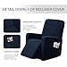 SUBRTEX Recliner Chair Slipcover Stretch Lazy Boy Covers for Leather Furniture Protector Rocker Sofa Cover with Side Pocket (Recliner, Navy)