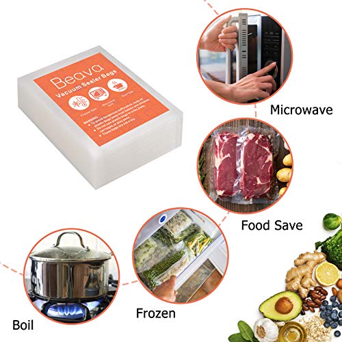 Vacuum Sealer Bags for Food, Beava 3 x 4 Inch 100pcs Precut Embossed