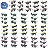 Totem World 60 Plastic Neon Party Sunglasses - Colorful 80s Shades with Hinges and Scratch-Free Lenses - Perfect as Party Favors or Retro Fashion Accessories - Variety of Colors