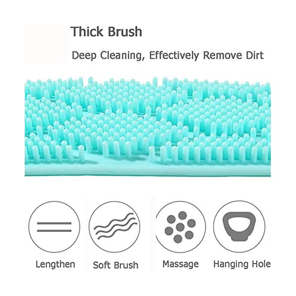 Extended-Silicone-Bath-Body-Brush-Bath-Exfoliating-Silicone-Body-Back-Scrubber-for-Shower-Body-Washer-Silicone-Body-ExfoliatorBathing-Accessories-Long-Handle-Green Silicone Bath Body Brush, Bath Exfoliating Silicone Body Back Scrubber for Shower, Extended 70 cm Exfoliating Body…