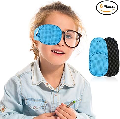 Amblyopia Eye Patches, Sexybeauty Kids Eye Path Heterotropia Eye Patches For Kids’ Glasses Strabismus Lazy Eye Patch for Children, Front in Turquoise and Back in Black (M)