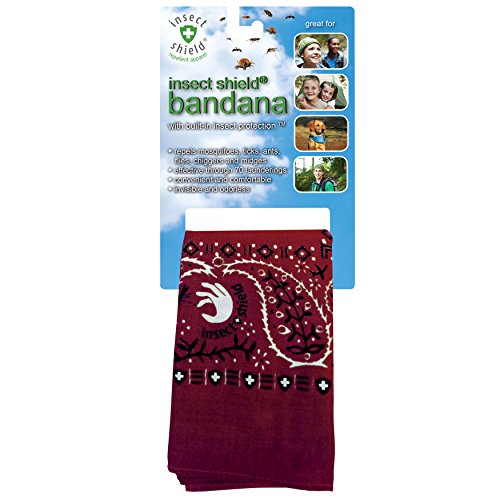 Insect Shield Bug and Insect Repellant Bandana, Dark Red, One Size