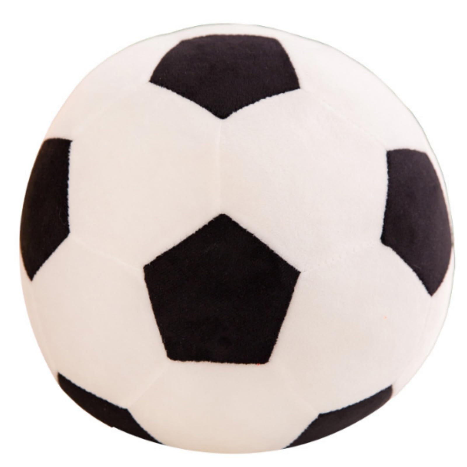 OUKEYI 22cm Soft soccer stuffed animal ，Soft Durable Round soccer plush Pillow， Lumbar Pad for Children, for Sofa Room Decoration and Kids Boy Girls Children Birthday (black and white)