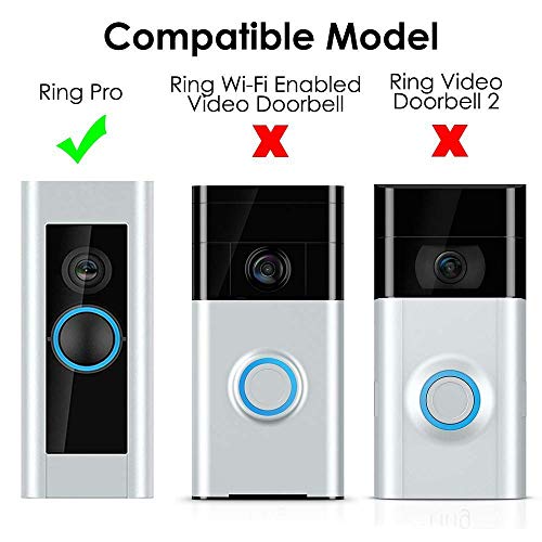 CAVN Angle Mount Compatible with Ring Video Doorbell Pro (Can Create 15/30 / 45 Degree), Replacement Adjustment Mounting Plate Bracket Wedge Corner Kit with Screwdriver and Screws (White) - Thumbnail 2