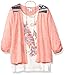 Self Esteem Girls' Big 3/4 Sleeve Cozy with Aztic Shoulder Trim & Necklace