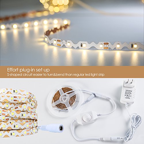 LED Vanity Mirror Lights Kit for Makeup YIHONG 16.4ft 300 LED Strip Lights for Bathroom Vanity Mirror Dressing Table Kitchen Cabinet DIY Project | Dimmer and Power Adapter | High Lumin | Warm White