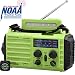 NOAA Emergency Weather Alert Radio, Solar Hand Crank Portable AM FM SW Radio with SOS Alarm, Flashlight & Reading Lamp, 2000mAh Power Bank, USB Cellphone Charger, Strap,Compass for Household & Outdoor