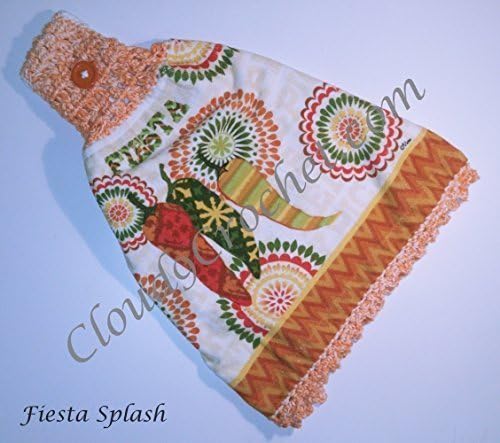 Fiesta Themed Hanging Towel. A thoughtful, handmade gift that truly express your apprecation for a wonderful teacher. Hangs well on a BBQ grill!