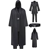 Wecos Tunic Hooded Robe Knight Costume Outfits Halloween Cosplay Costume for Mens Three Versions