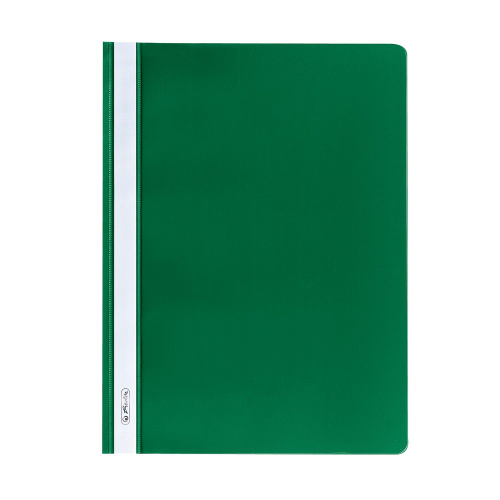 Herlitz 975458 File Folders A4 PP with Transparent Front Cover, Pack of 10, Green