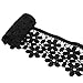 ROSENICE Lace Trim Embroidered Flower Edging Trim Sewing Craft in Black,3.15