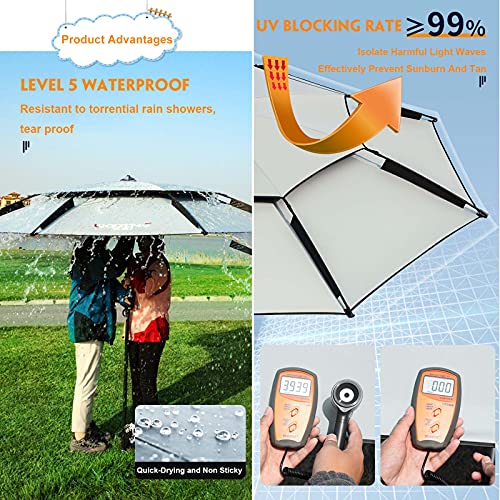 Outech Sonnenschirm, Terrassenschirm Im Freien, Tragbarer Gartenschirm Mit Regenschirm, Mit Verdickten Rippen, UV-Schutz… – Bild 3